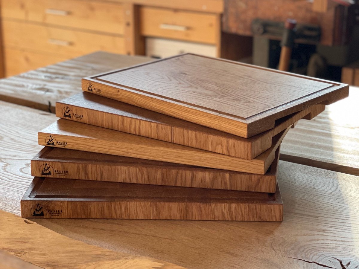 Schneidebrett und Küchenbrett aus Holz von der Rauser Holzmanufaktur
